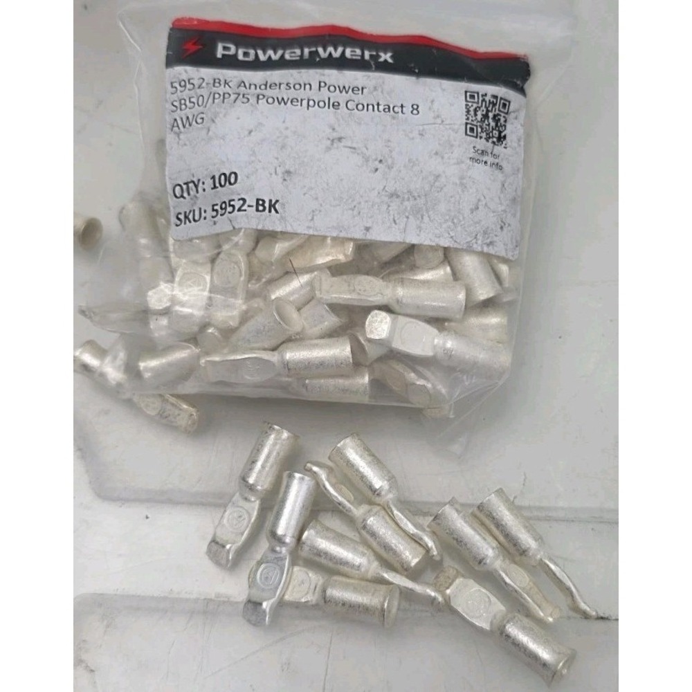 100pc 5952-BK Heavy Duty Power Connectors PP75/SB50 #8 AWG CONT LD -BULK